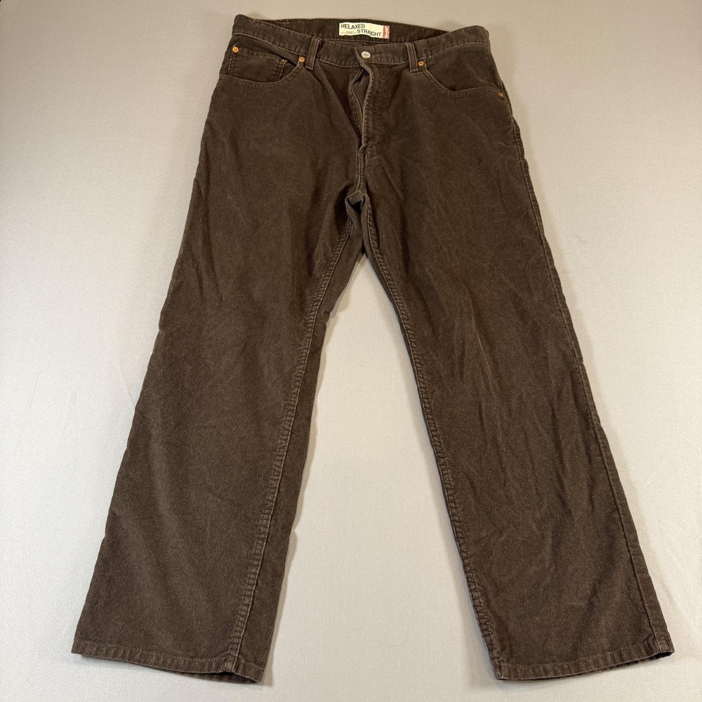 Levi's 559 Pants Mens 36x30 Brown Corduroy Relaxed Straight Khakis Casual